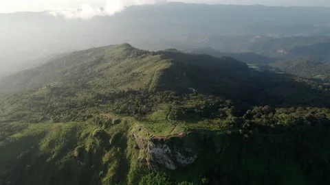 Mountain ridge and clouds in rural jungle bush forest. Ban Phahee, Stock Footage 262822502