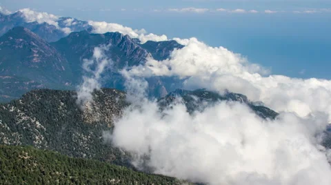 Mountain Ridge and Clouds Timelapse Stock Footage 55437950