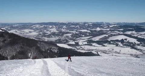 Mountain Ridge and Snow Covered Mountains, Traditional Village and Rural Video stock 72335606