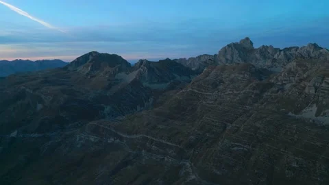 Mountain ridge in blue hour Stock Footage 232274674
