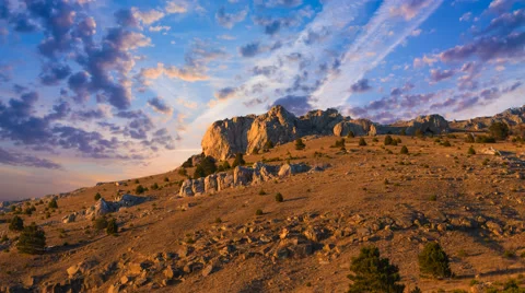 Mountain ridge at the evening Stock-Footage 60704293