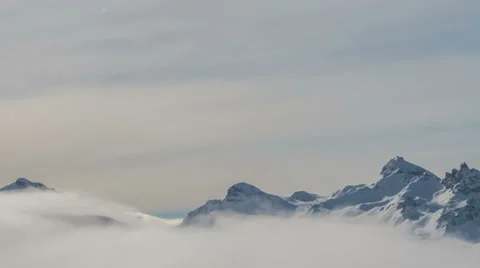 Mountain ridge Ischgl low clouds time lapse HD Stock Footage 36149061