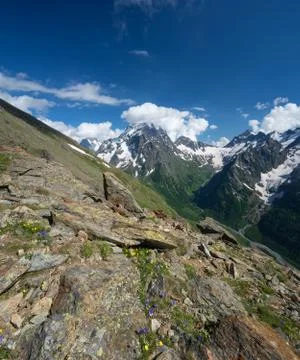 Mountain ridge in the summer time Stock Photos
