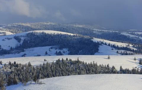 Mountain ridges in winter Foto stock