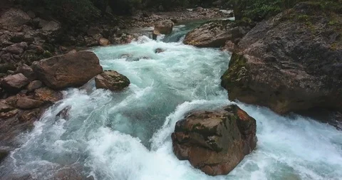 Mountain river. Aerial Stock Footage 117768519