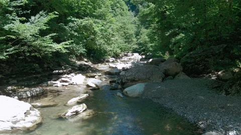 Mountain river aerial Stock Footage 201673251