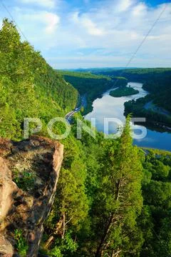 Mountain river aerial view Stock Photos