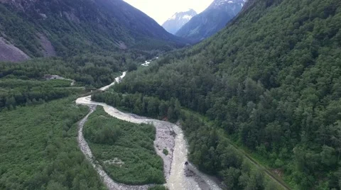 Mountain river in Alaska Stock Footage 52004268