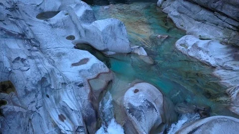 Mountain river in the Alpine rocks 6 Stockbeeldmateriaal 106182379