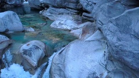 Mountain river in the Alpine rocks 8 Stock Footage 106183166
