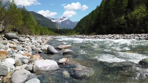 Mountain river in the Alps Stock Footage 130845571
