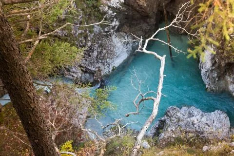 The mountain river in the Alps Foto stock