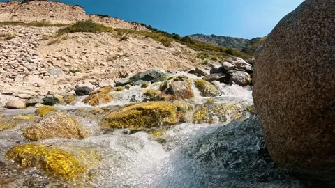 Mountain river among rocks in Ala-Archa 스톡 동영상 317687958
