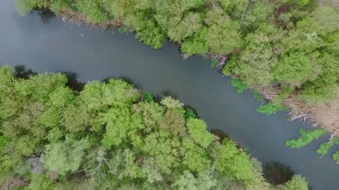 Mountain, river and cave from above Video stock 130818698