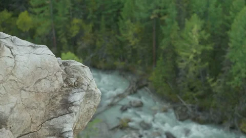 Mountain river and rock Stock Footage 163844143
