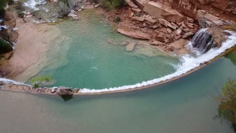 Mountain River and Waterfall in Spain, Aerial View Stock Footage 146620360