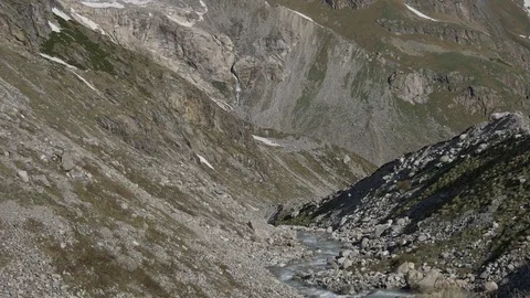 Mountain river and waterfall in stone landscape Stock-Footage 77248457