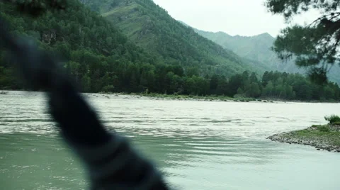 Mountain river atmosphere. river current Stock Footage 66180471