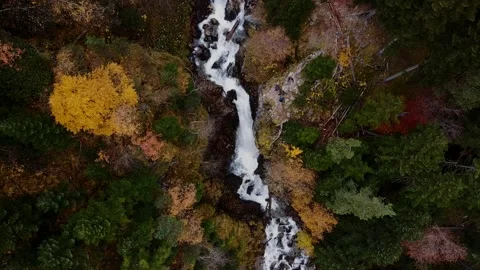 Mountain river in the Austrian alps with a vibrant evening sky, close to the Stock Footage 172341780