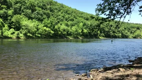 Mountain River Beach Stock Footage 288041788
