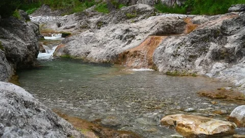 Mountain river with beautiful rocks and clear water Stock Footage 210523072