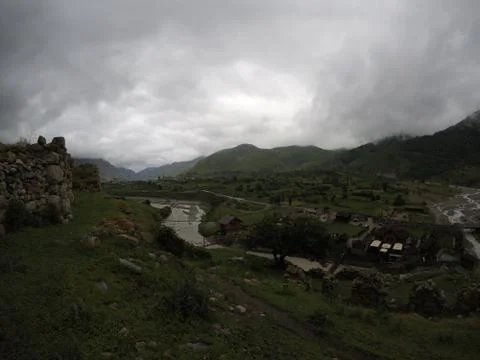Mountain river below Stock Photos