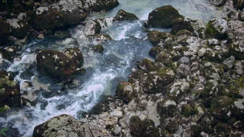Mountain river with blue water Stock Footage 95938922