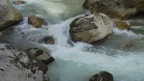 Mountain river with blue water Stock Footage 149731139