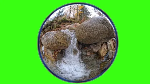 Mountain River breaks through the rocks autumn season, green screen Stock Footage 314801117