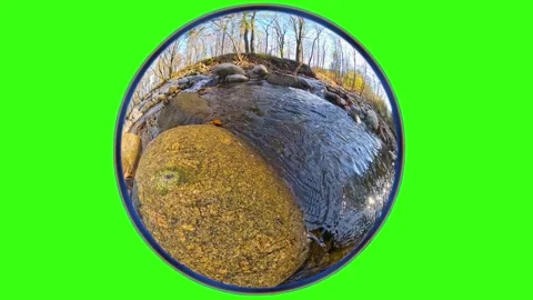 Mountain River breaks through the rocks autumn season, green screen Video stock 314801242