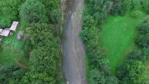 Mountain River Camera Flying Forward Video stock 74795541