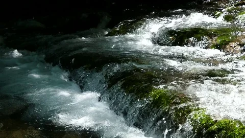 Mountain river, cascade - Dolly shot Video stock 72761633