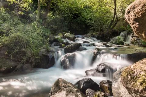 Mountain river with cascades Stock Photos