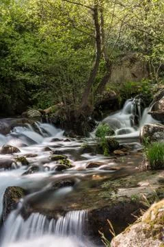 Mountain river with cascades Stock Photos