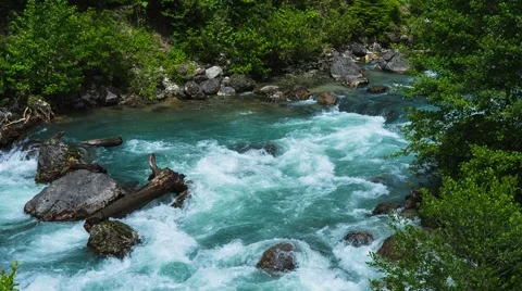 Mountain river in Caucasus mountain Stock Footage 65043762