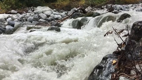 The mountain river. The Chalaadi Glacier. Mestia. Svaneti. Georgia. Journey. 스톡 동영상 80742983