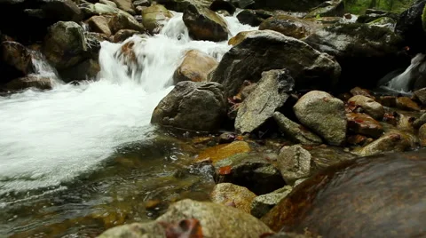 Mountain river clean stream with slider moving 스톡 동영상 42330840