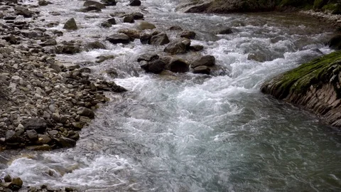 Mountain river with clear water. Close up Stock Footage 109558223