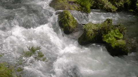 Mountain river with clear water Stock Footage 86229659