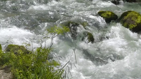 Mountain river with clear water Stock Footage 86229665