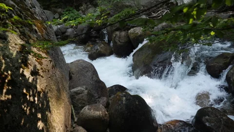 Mountain River in Close up 4K Apple ProRes Slow Motion Stock Footage 251950093