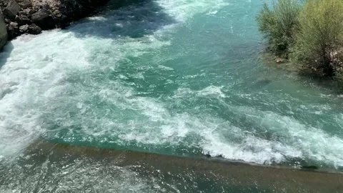 Mountain river dam Stock Footage 166514838