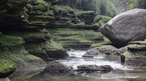 Mountain River in a deep gorge Stock Footage 58967119