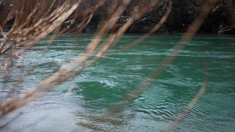 Mountain river with emerald colored water. Stock Footage 104666993