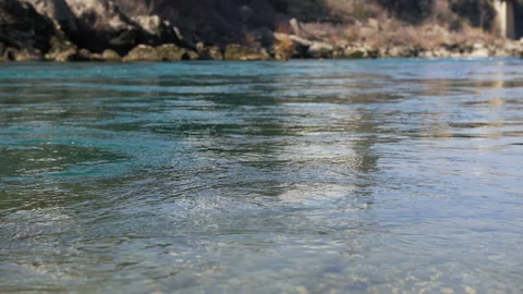 Mountain river with emerald colored water. Stock Footage 104672266