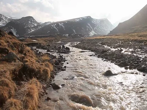 Mountain river in the evening (caucasus) Stock Footage 83758552