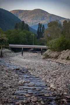 Mountain river at the evening Foto stock