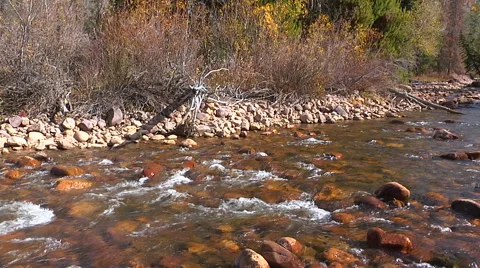 Mountain river in Fall, Uinta Mountains, Utah Stock Footage 47228126