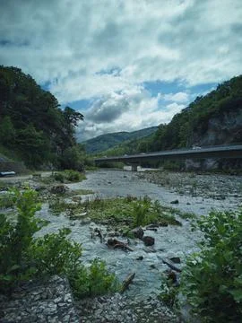 Mountain river flow Stock Photos