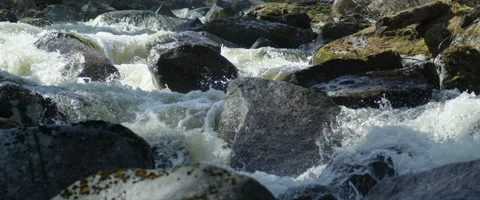 Mountain river flow threshold Stock Footage 50549477